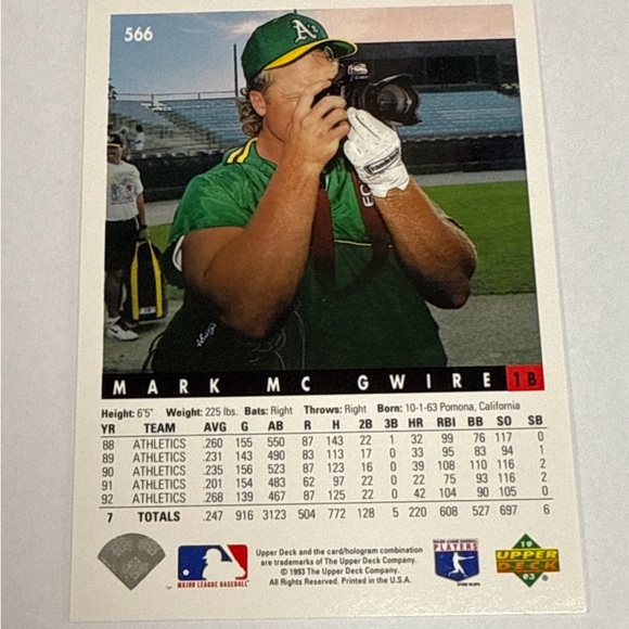 Mark McGwire Trading Card - Picture 2 of 8